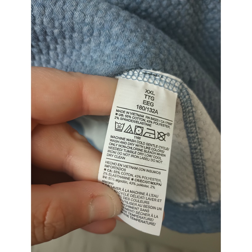 Old Navy Active Recharge Fleece Quarter Zip Pullover Blue XXL Textured Athletic - Picture 4 of 5